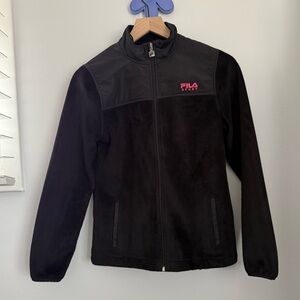 Fila Girls Large 14 Black Full Zip Jacket Fleece Classic